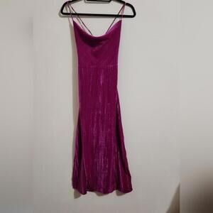 ACOA spaghetti cross straps midi velvet dress women size M NWOT
